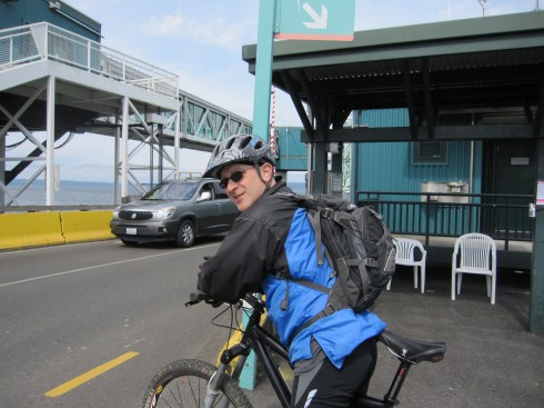 Eric waiting for the ferry.