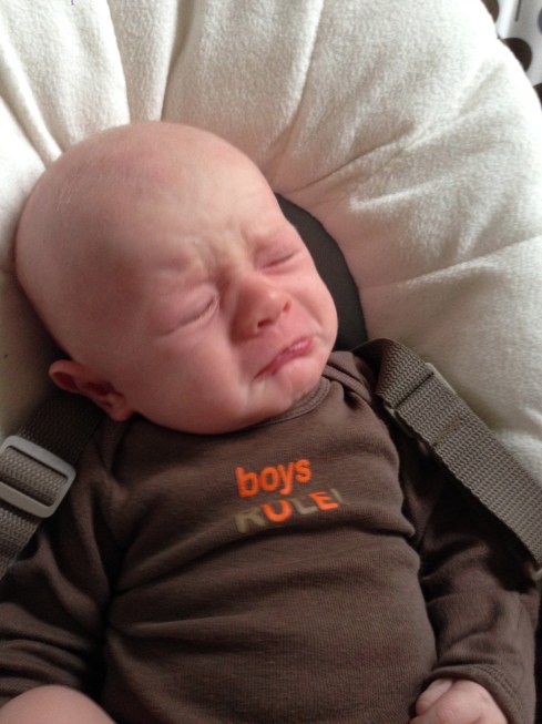 Todd makes his "sad face," in his first swing that would stop swinging - August 23, 2014