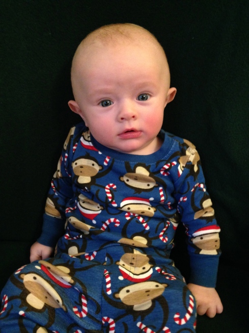 Showing off his new Christmas outfit from Grandma - December 2, 2014