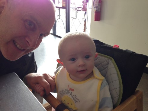 1st time sitting in a high chair - Chipotle Grill - January 2, 2015