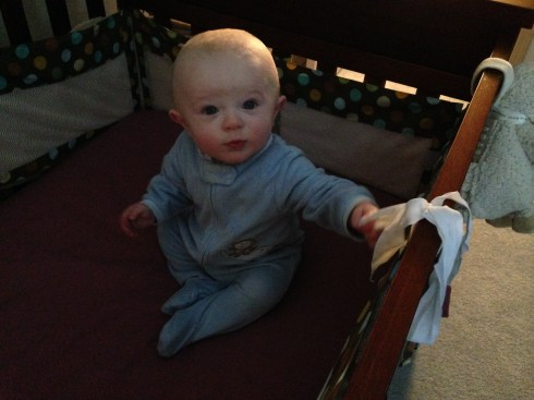 Sitting up in bed - March 3, 2015