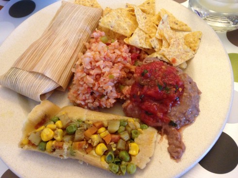 Homemade vegan tamales by my parents - April 11, 2015