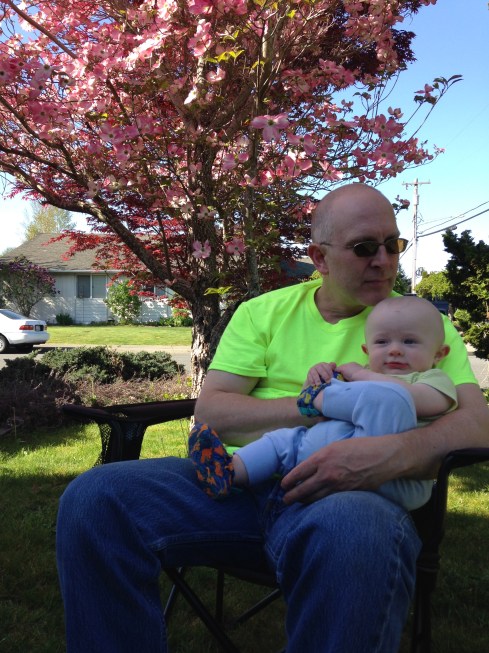 Enjoying some fresh air with Eric after he got home from work - April 20, 2015