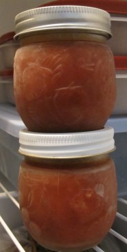 Cabbage Roll Sauce portions in the freezer