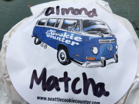 Almond Matcha tea ice cream sammie