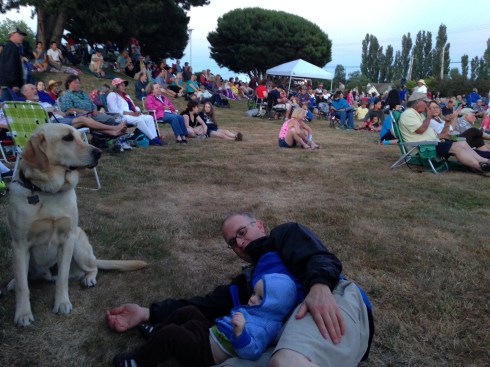 Todd with Eric and his doggy friend