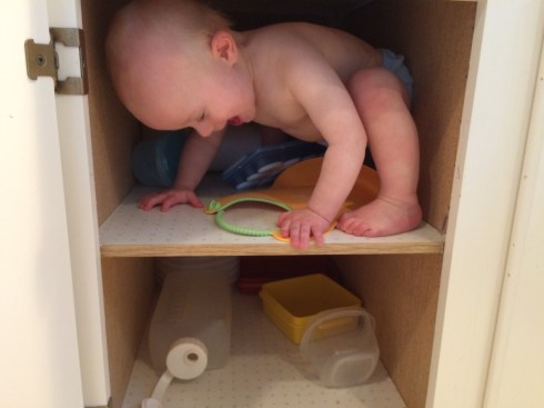 Climbing into a cupboard - September 16, 2015