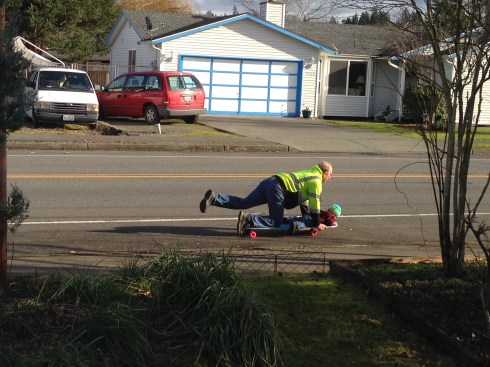 Skateboard ride with Eric - January 24, 2016
