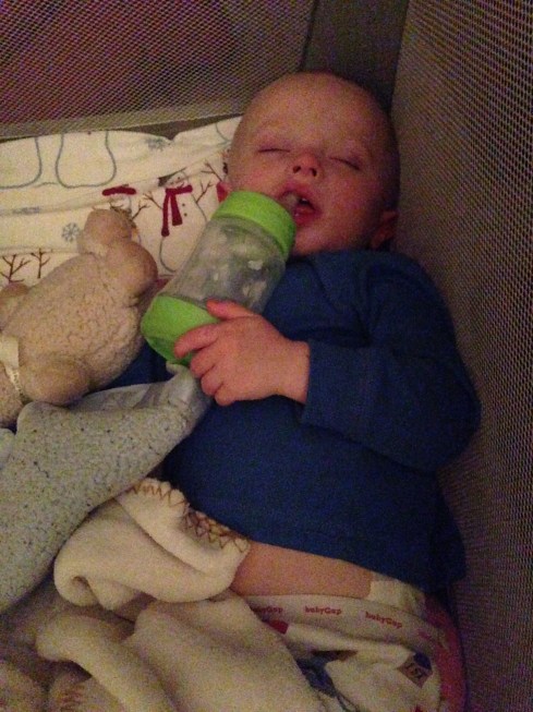 Crashed out in the travel bed - June 17, 2016