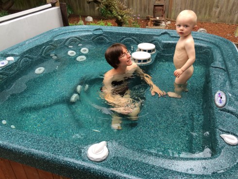 Our last time using our hot tub before we moved - July 19, 2016