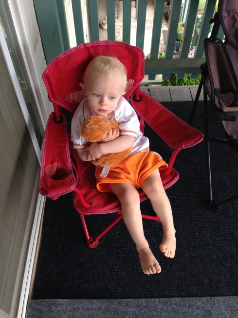 The "Welcome Committee" at our condo gave Todd this bear - August 8, 2016